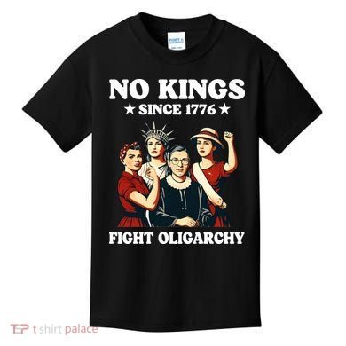 No Kings Fight Oligarchy Kids T-Shirt