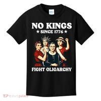No Kings Fight Oligarchy Kids T-Shirt thumb 0