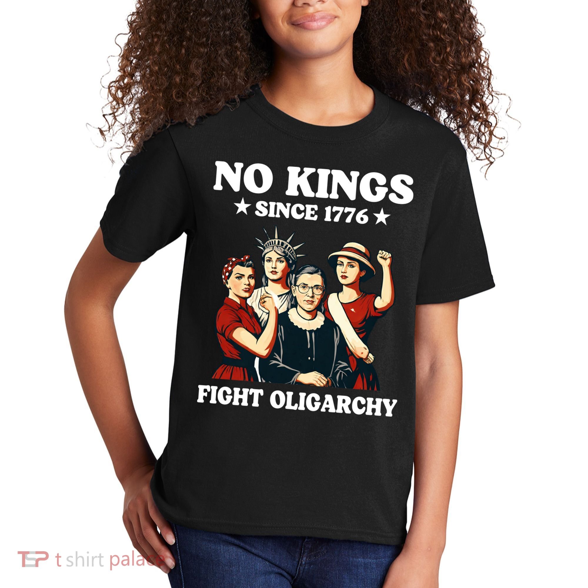 No Kings Fight Oligarchy Kids T-Shirt