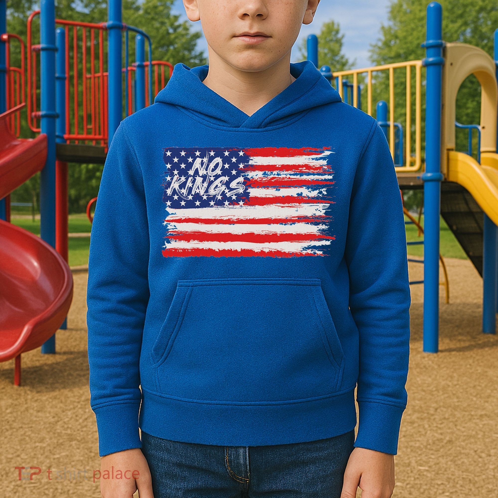 No Kings Flag Proud To Have No Kings Kids Hoodie