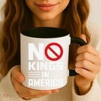 No Kings In America Democracy Usa Protest Coffee Mug thumb 3