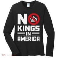 No Kings In America Democracy Usa Protest Women's Long Sleeve Shirt thumb 0