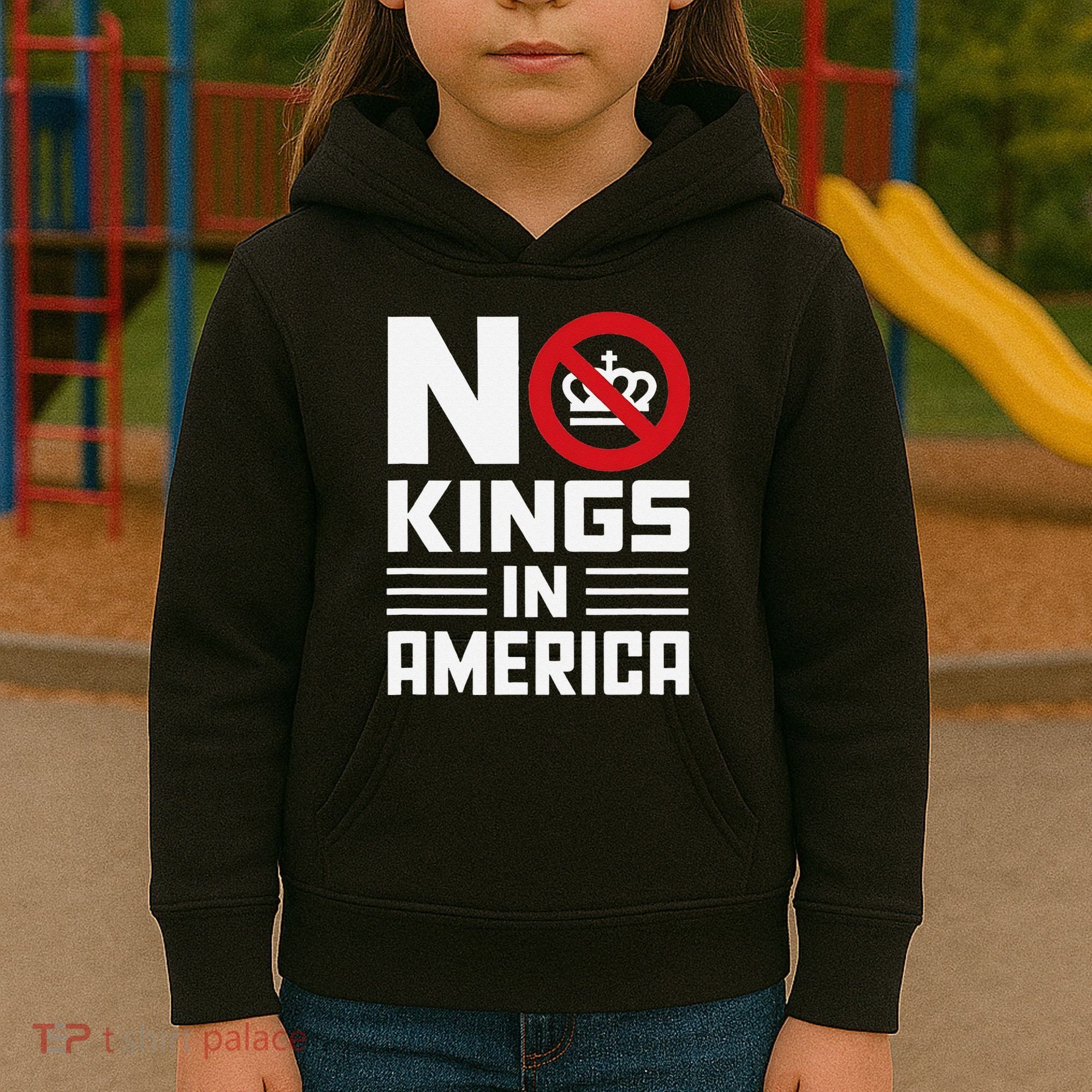 No Kings In America Democracy Usa Protest Kids Hoodie