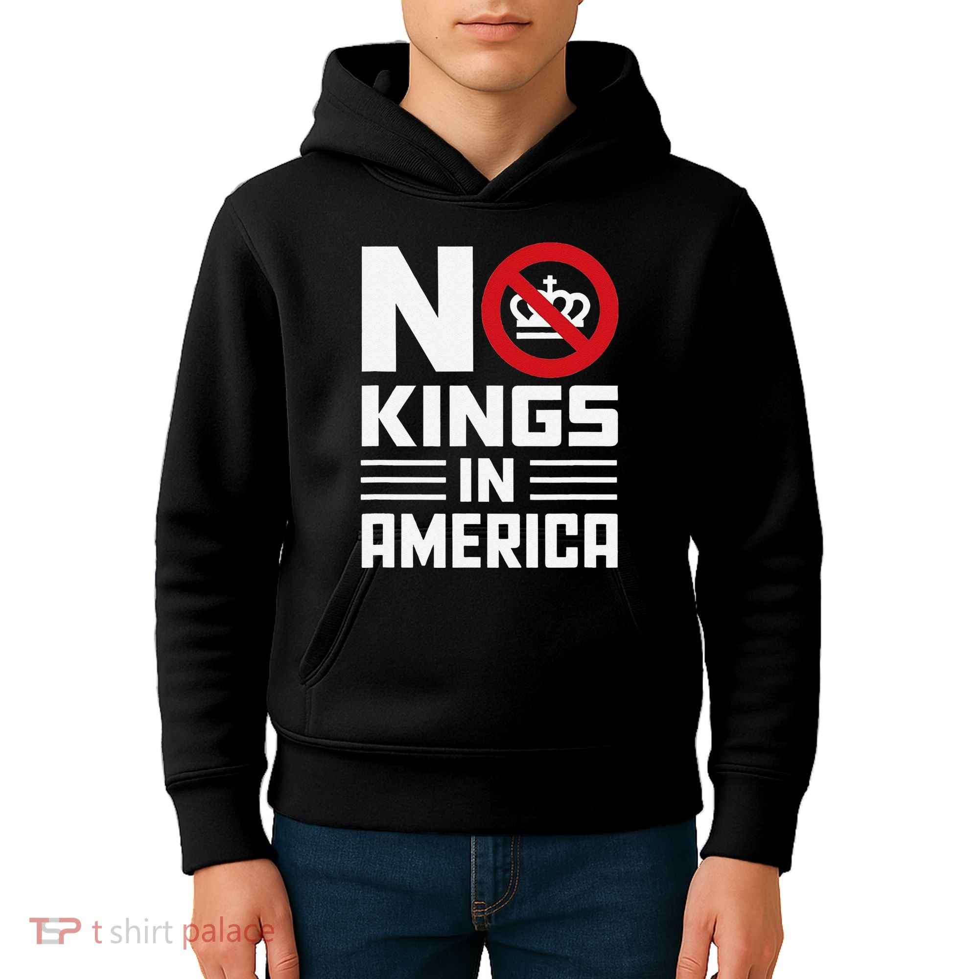 No Kings In America Democracy Usa Protest Kids Hoodie