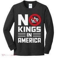 No Kings In America Democracy Usa Protest Kids Long Sleeve Shirt thumb 0