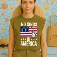 No Kings In America Garment-Dyed Women's Muscle Tee thumb 4