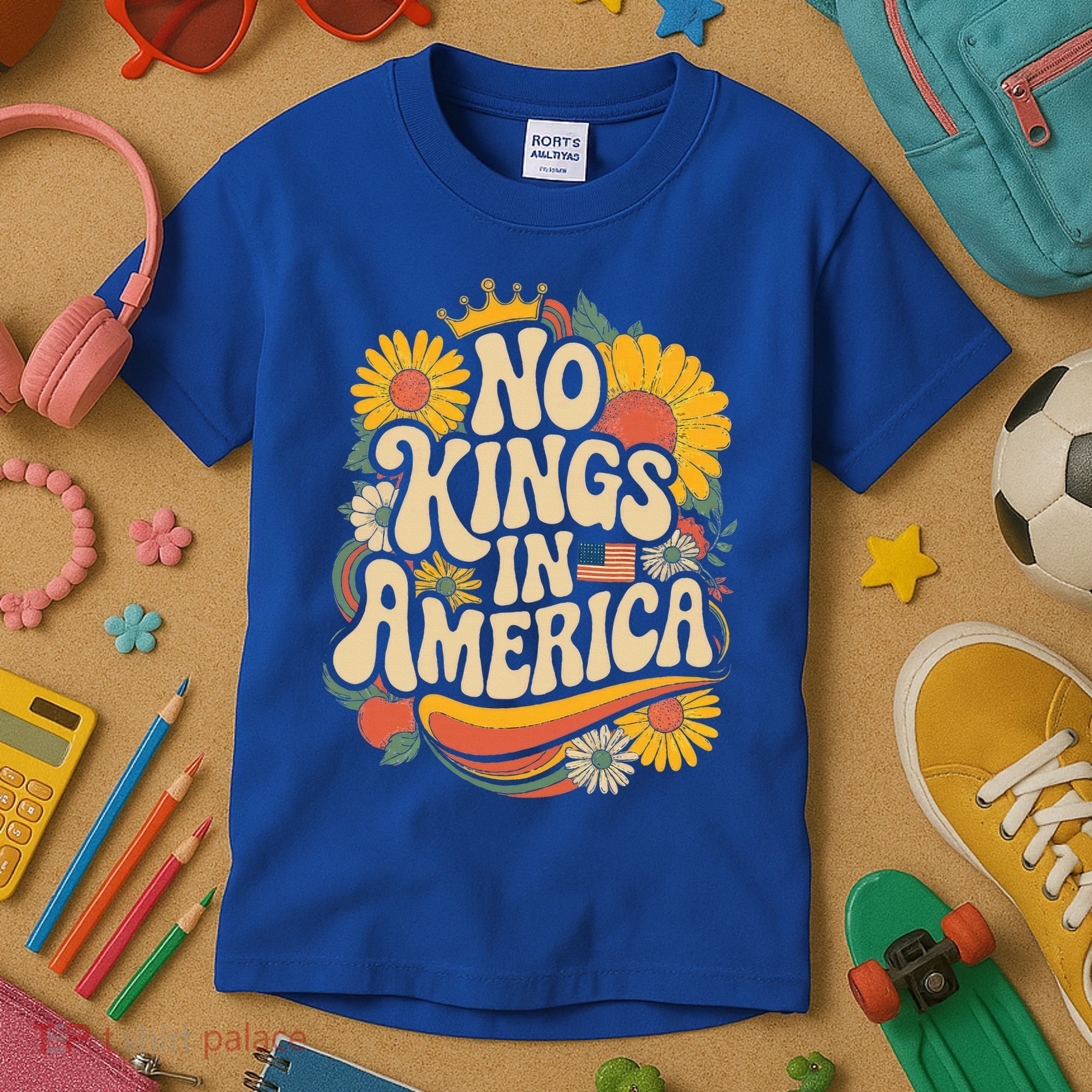  No King In American Democracy  Kids T-Shirt