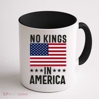 No Kings In America Flag Protest Save Democracy Coffee Mug thumb 1