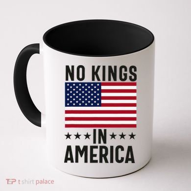 No Kings In America Flag Protest Save Democracy Coffee Mug