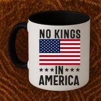 No Kings In America Flag Protest Save Democracy Coffee Mug thumb 2