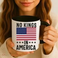 No Kings In America Flag Protest Save Democracy Coffee Mug thumb 3