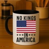 No Kings In America Flag Protest Save Democracy Coffee Mug thumb 4