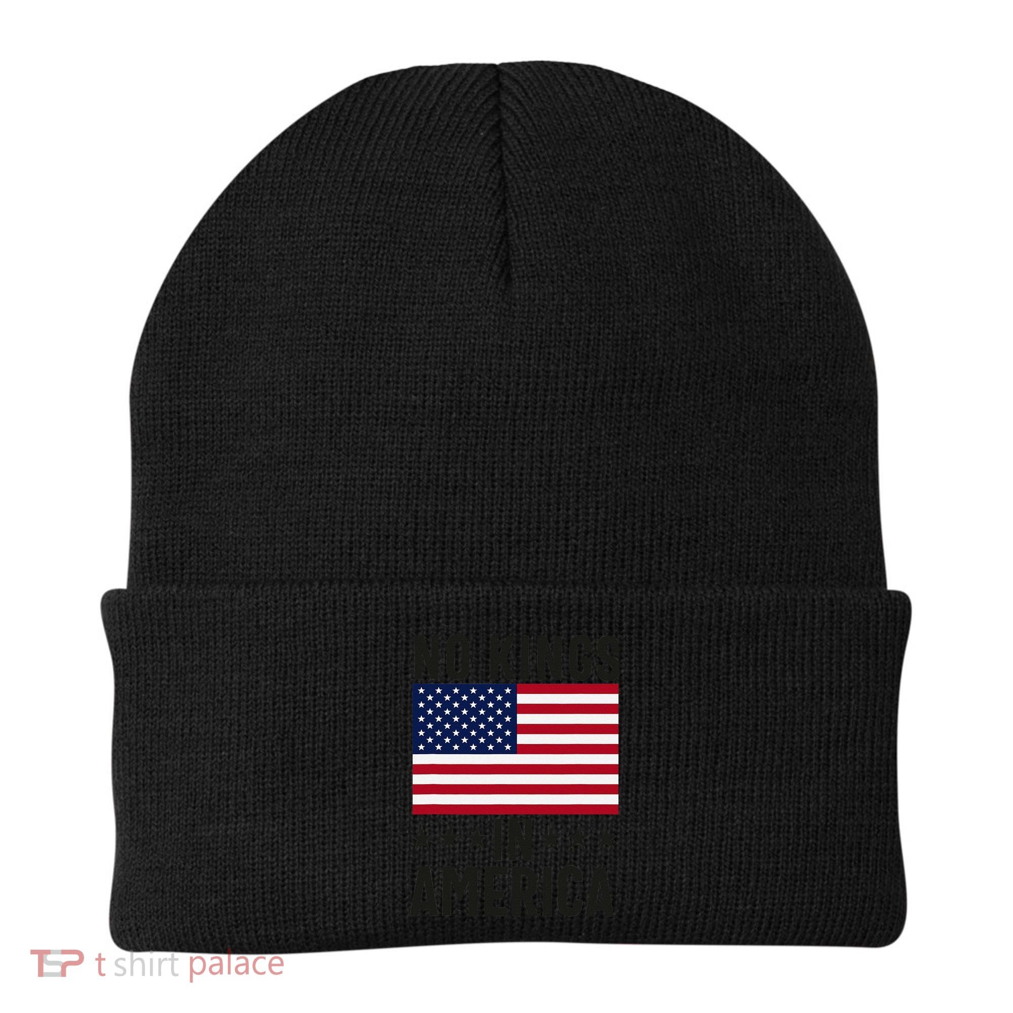 No Kings In America Flag Protest Save Democracy Beanie