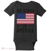 No Kings In America Flag Protest Save Democracy Baby Bodysuit thumb 0