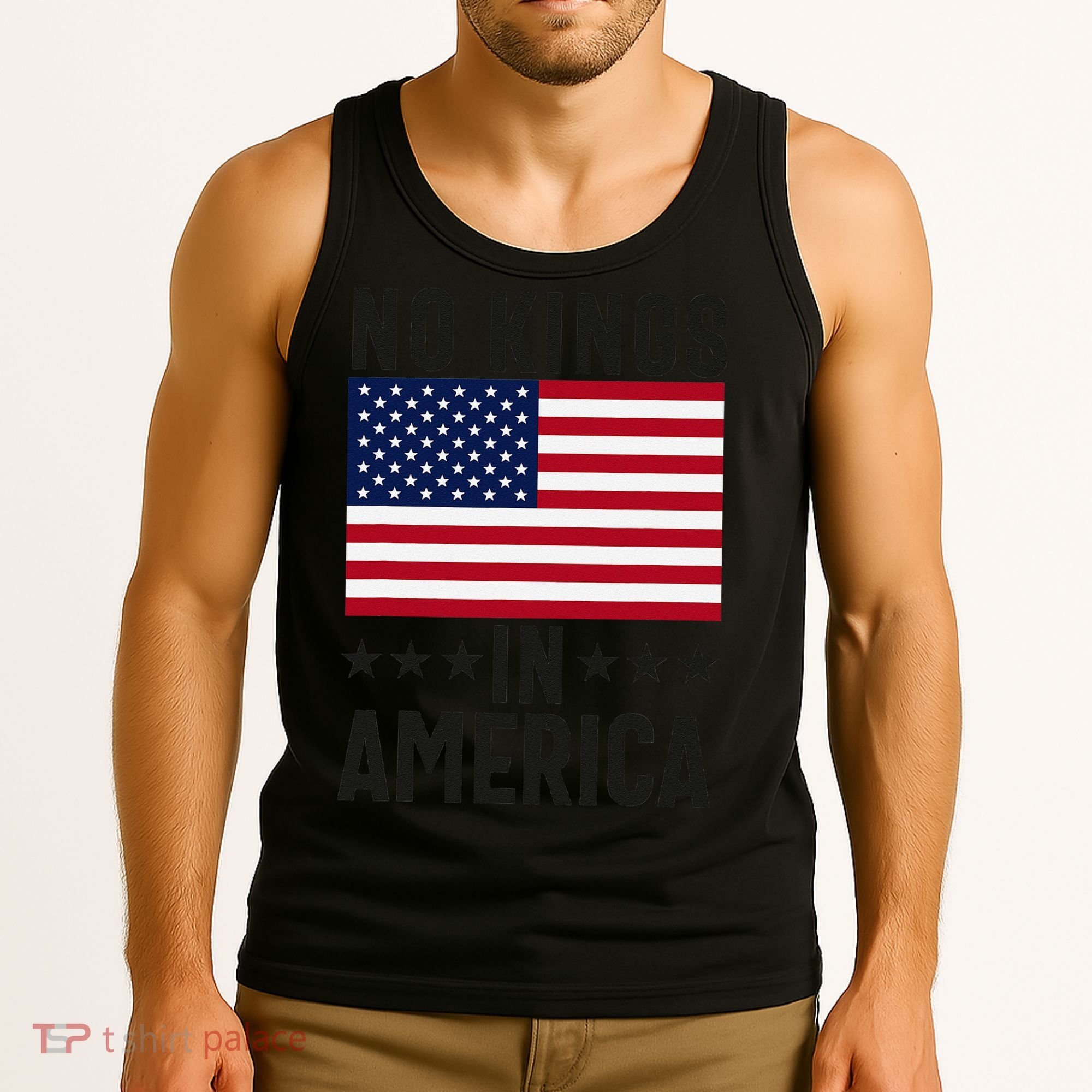 No Kings In America Flag Protest Save Democracy Tank Top