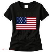 No Kings In America Flag Protest Save Democracy Women's T-Shirt thumb 0
