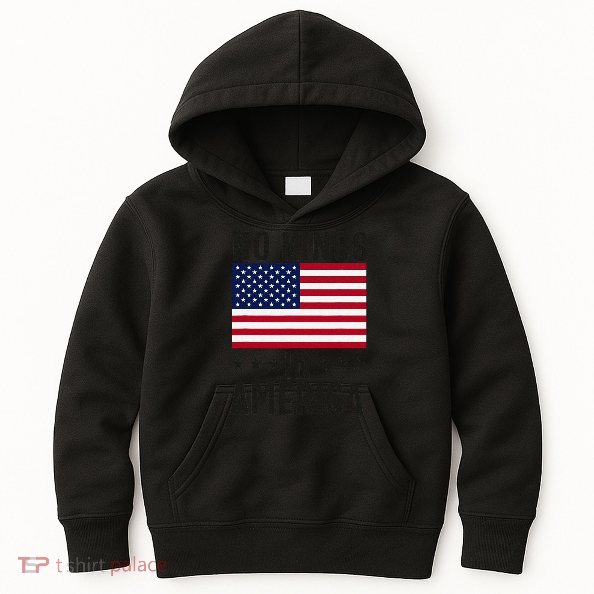 No Kings In America Flag Protest Save Democracy Kids Hoodie