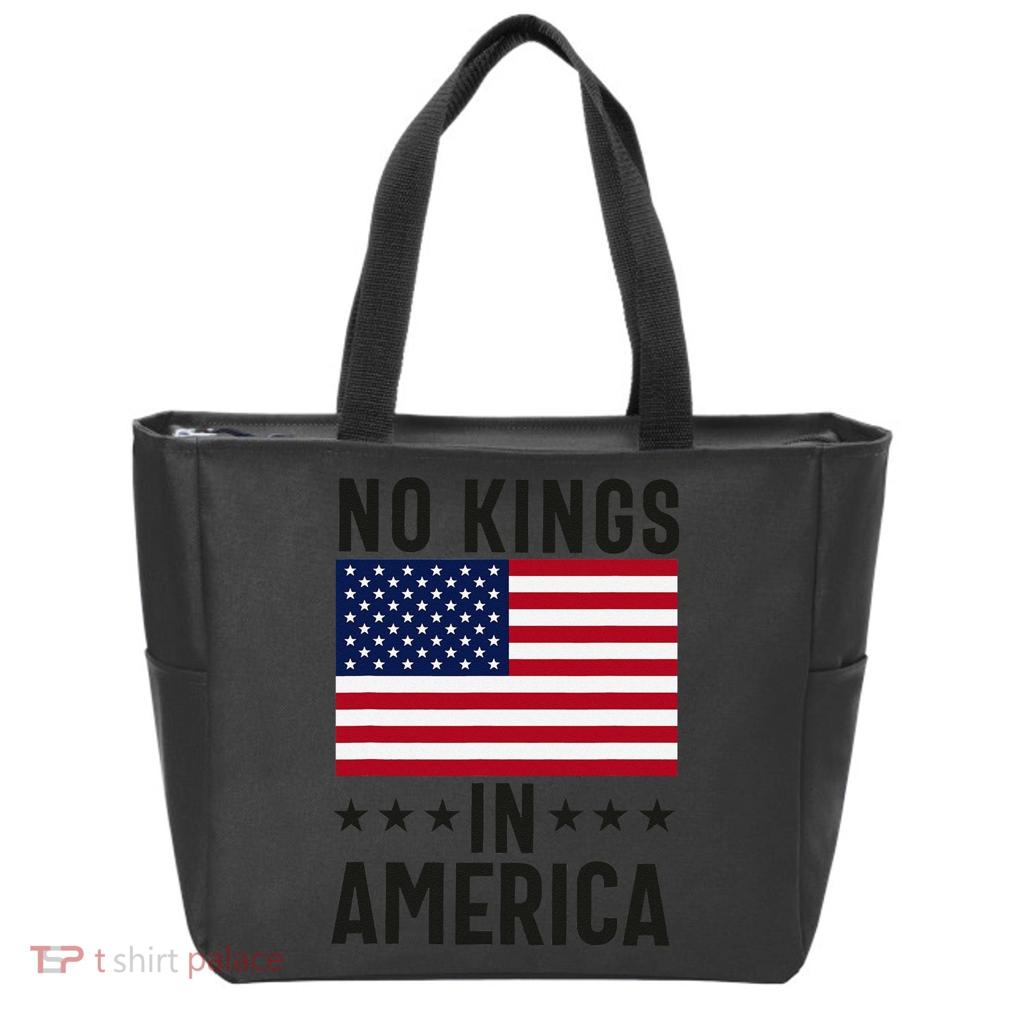 No Kings In America Flag Protest Save Democracy Tote Bag