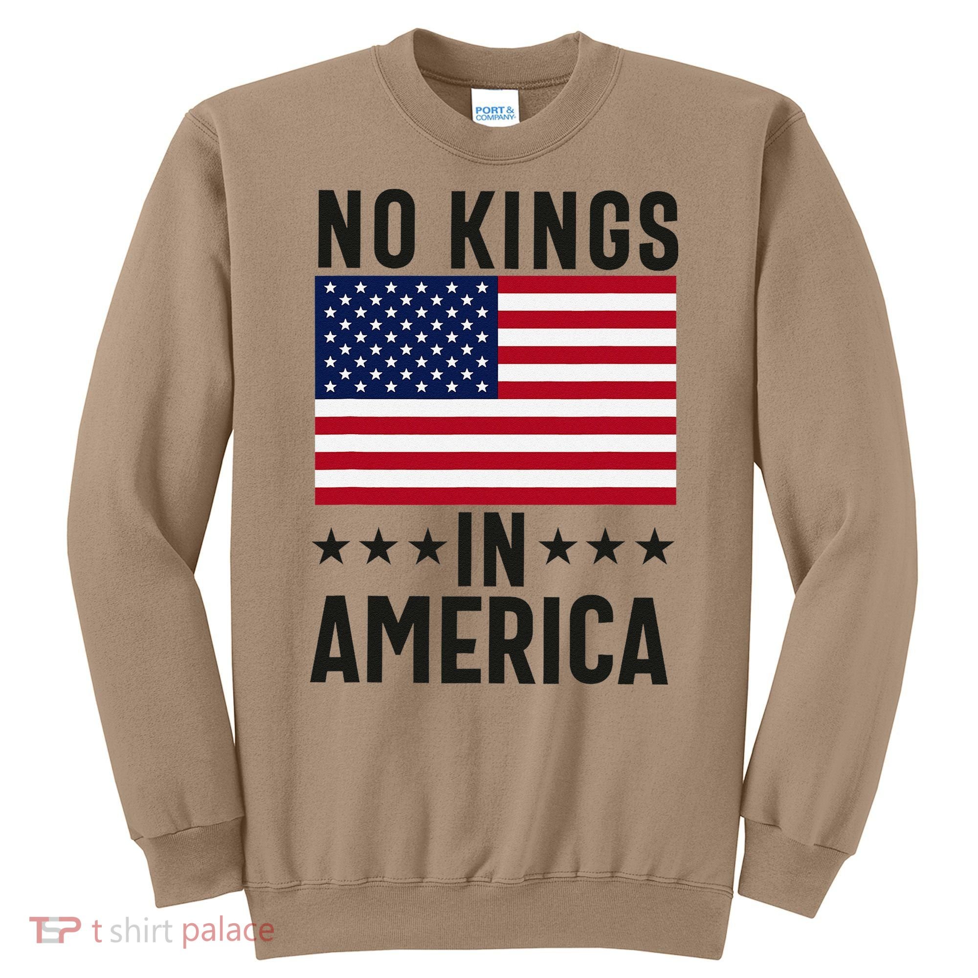 No Kings In America Flag Protest Save Democracy Sweatshirt