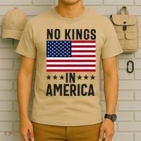 No Kings In America Flag Protest Save Democracy T-Shirt thumb 6