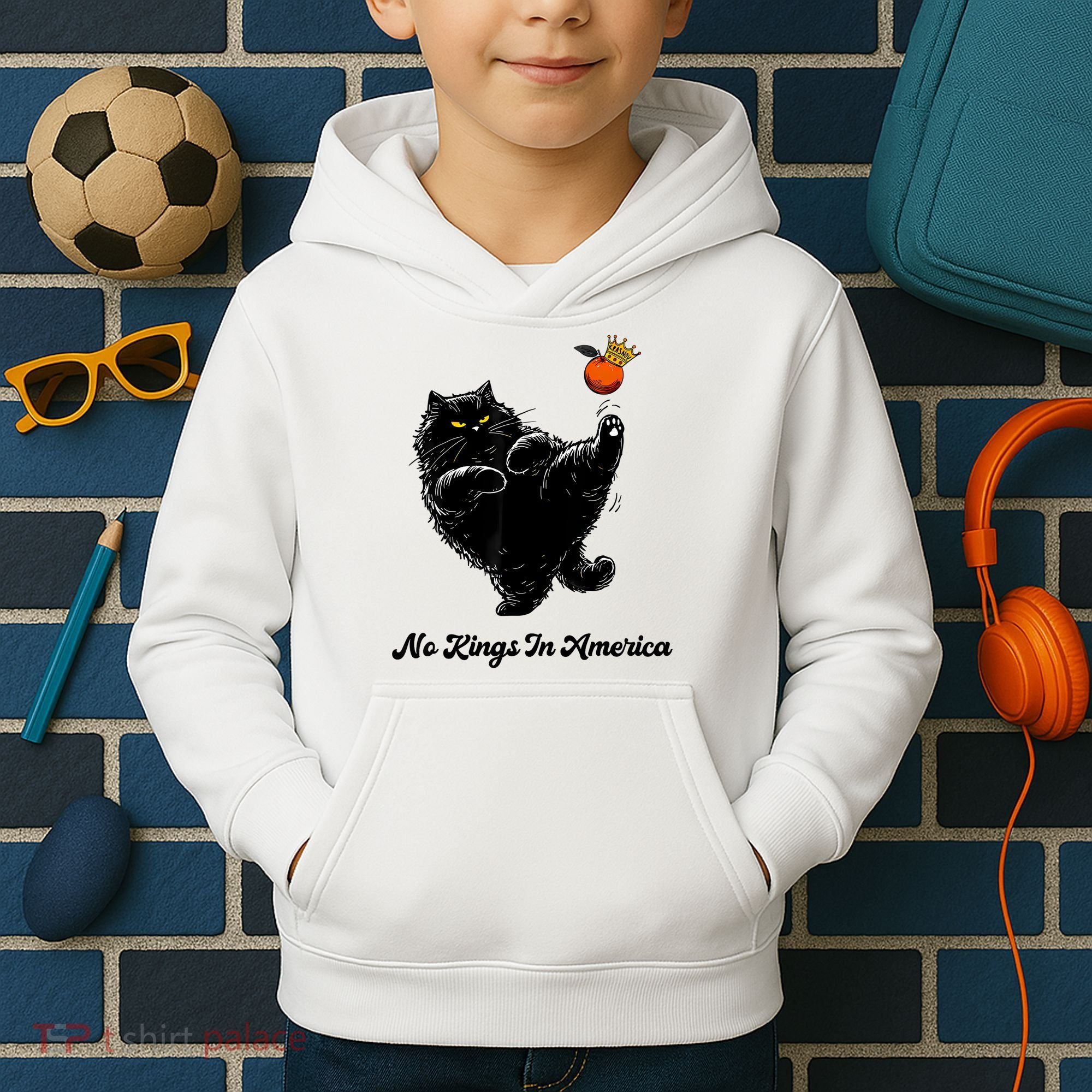 No Kings In America We The People Political  Kids Hoodie
