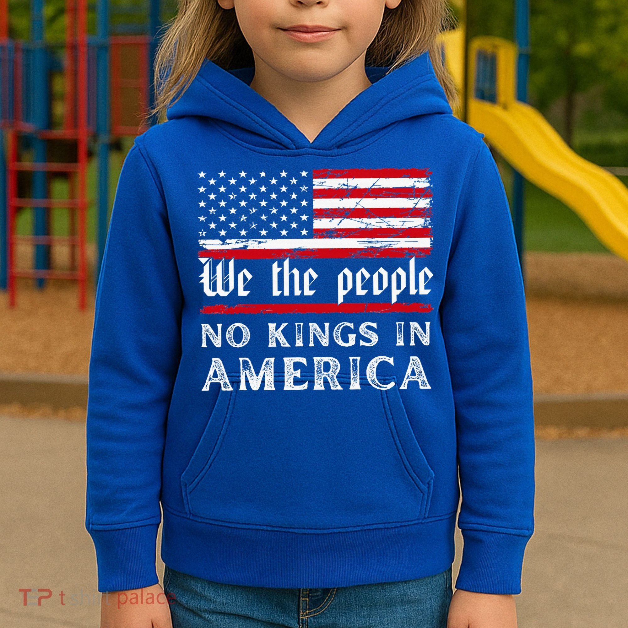 No Kings In America We The People Kids Hoodie