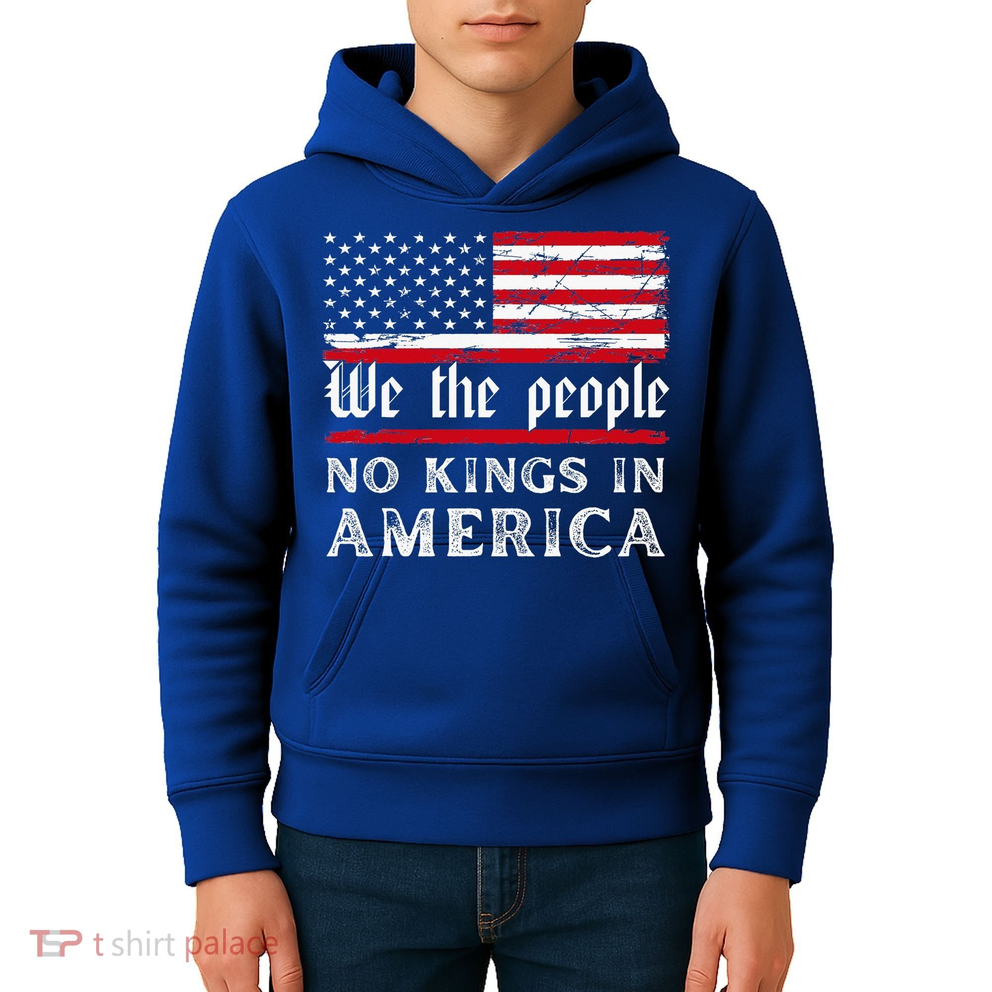 No Kings In America We The People Kids Hoodie