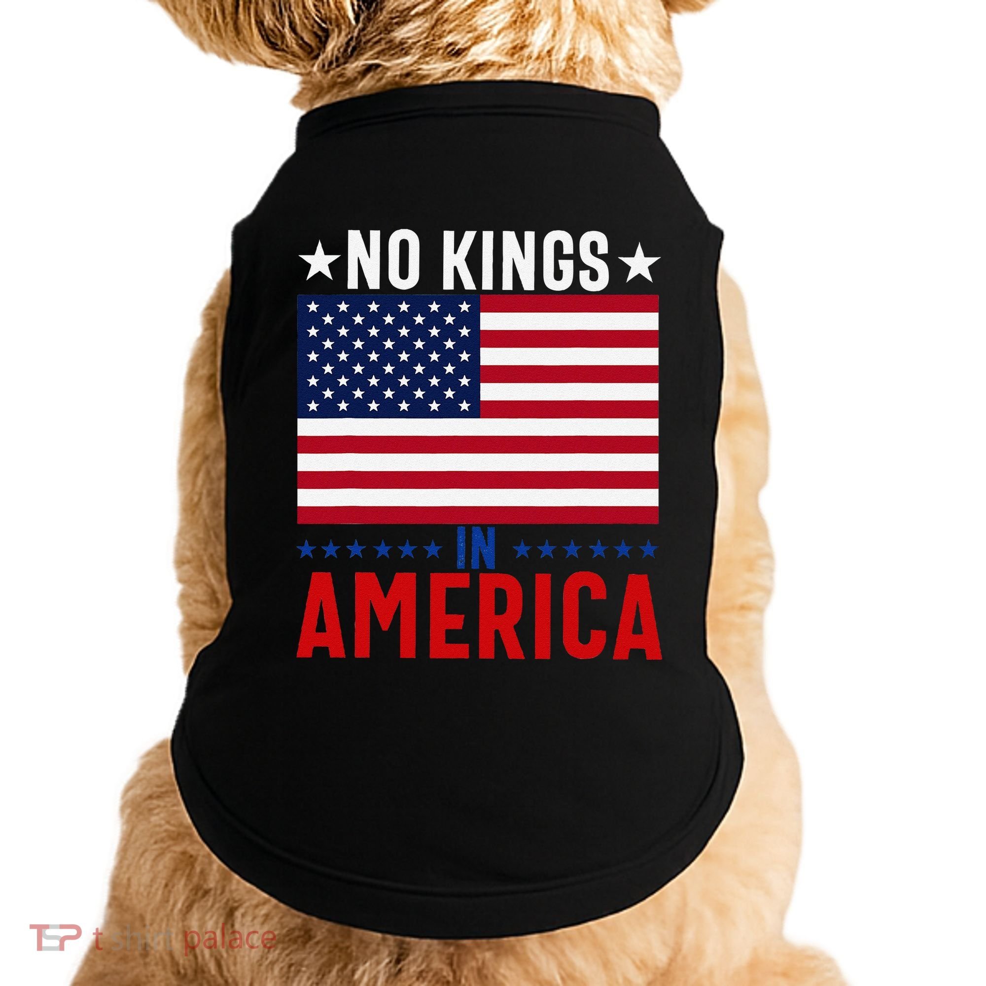 No Kings In America Flag Protest Save Democracy Doggie Tank