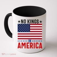 No Kings In America Flag Protest Save Democracy Coffee Mug thumb 0