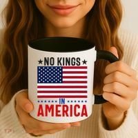 No Kings In America Flag Protest Save Democracy Coffee Mug thumb 3