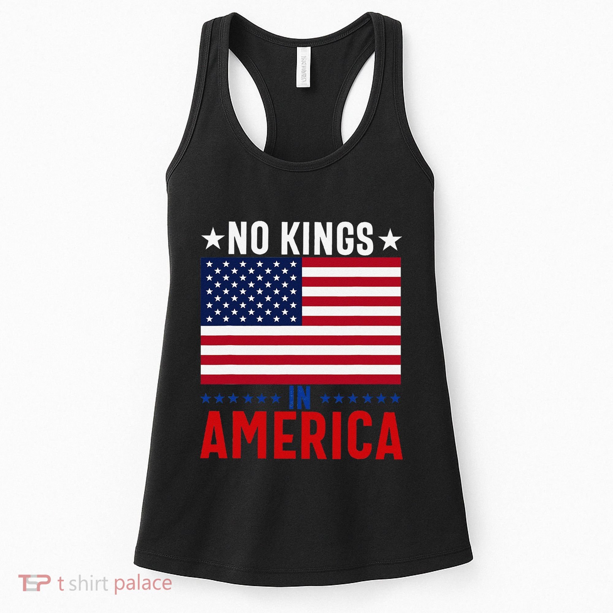 No Kings In America Flag Protest Save Democracy Women's Tank Top