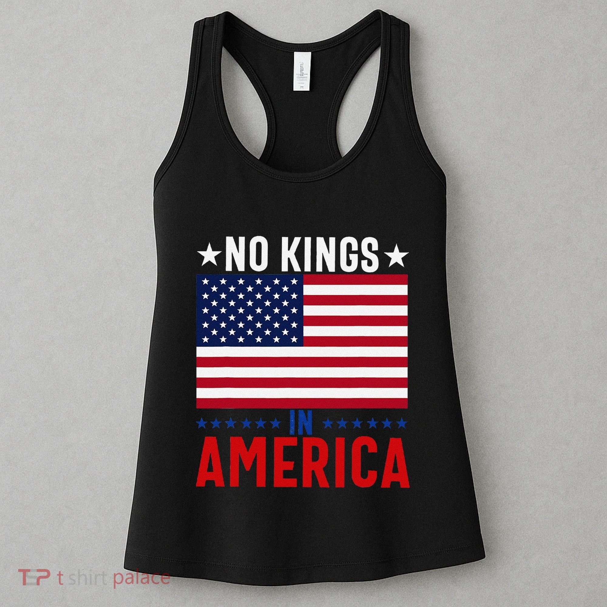 No Kings In America Flag Protest Save Democracy Women's Tank Top