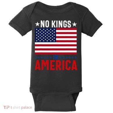 No Kings In America Flag Protest Save Democracy Baby Bodysuit