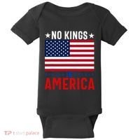 No Kings In America Flag Protest Save Democracy Baby Bodysuit thumb 0