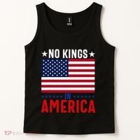 No Kings In America Flag Protest Save Democracy Tank Top thumb 2
