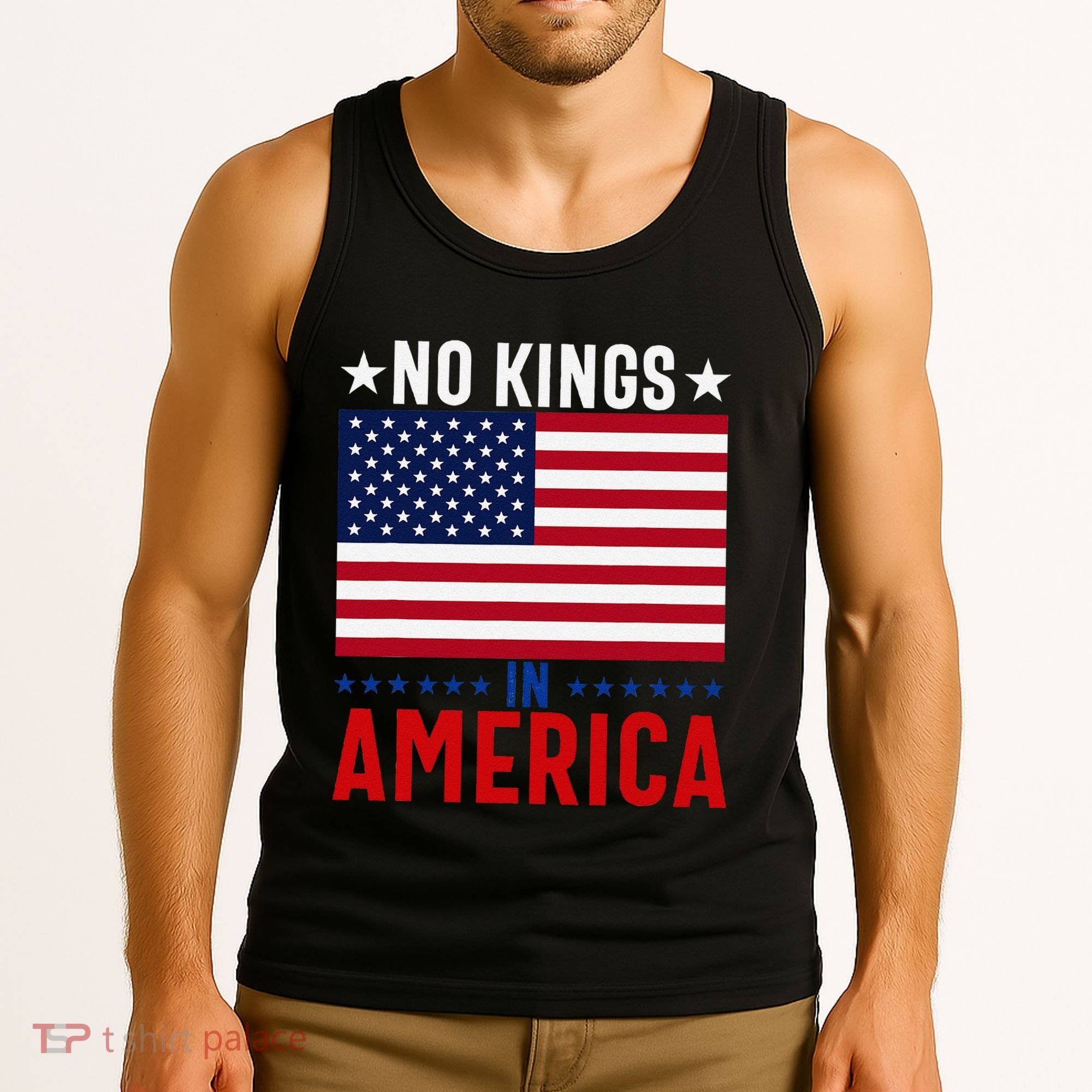No Kings In America Flag Protest Save Democracy Tank Top