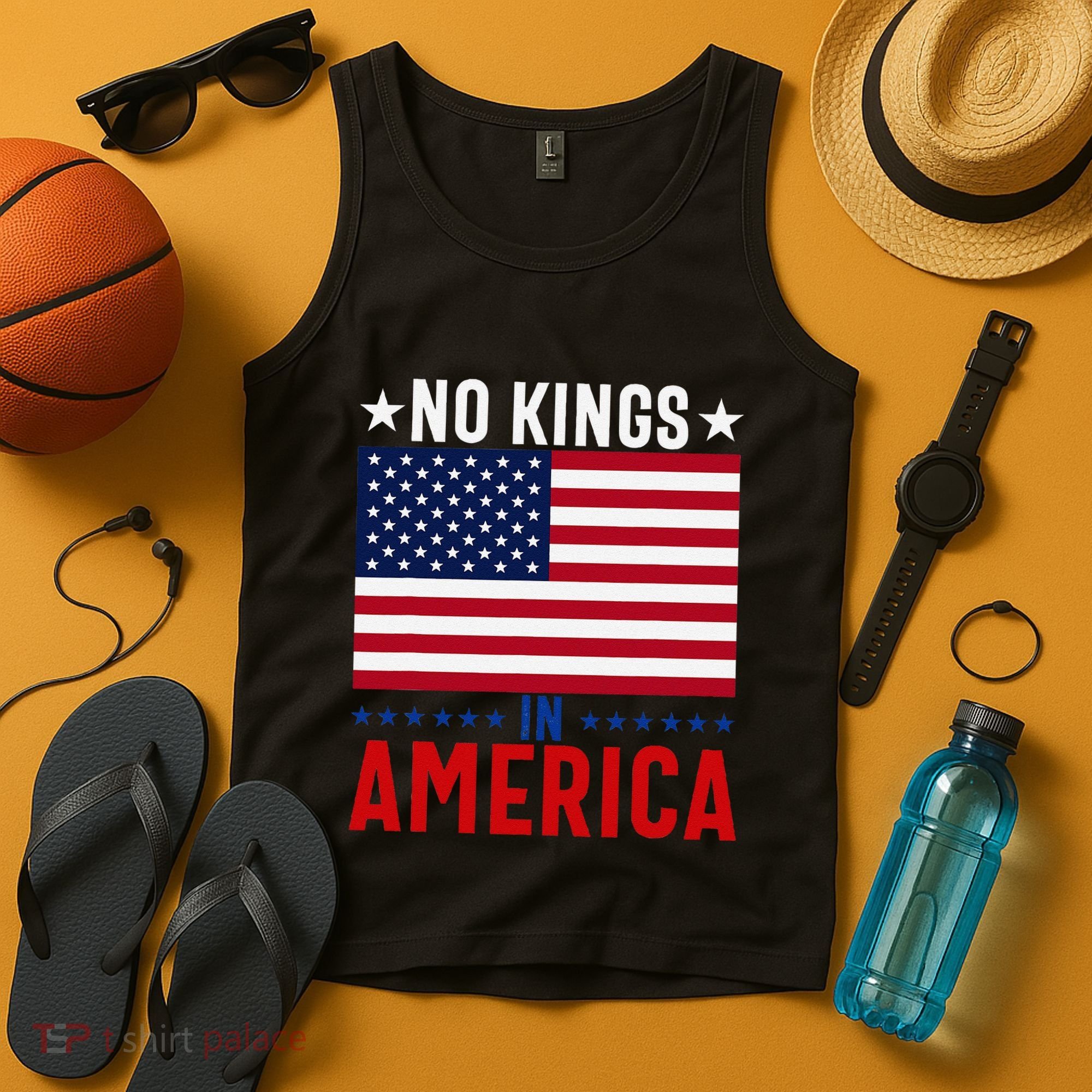 No Kings In America Flag Protest Save Democracy Tank Top