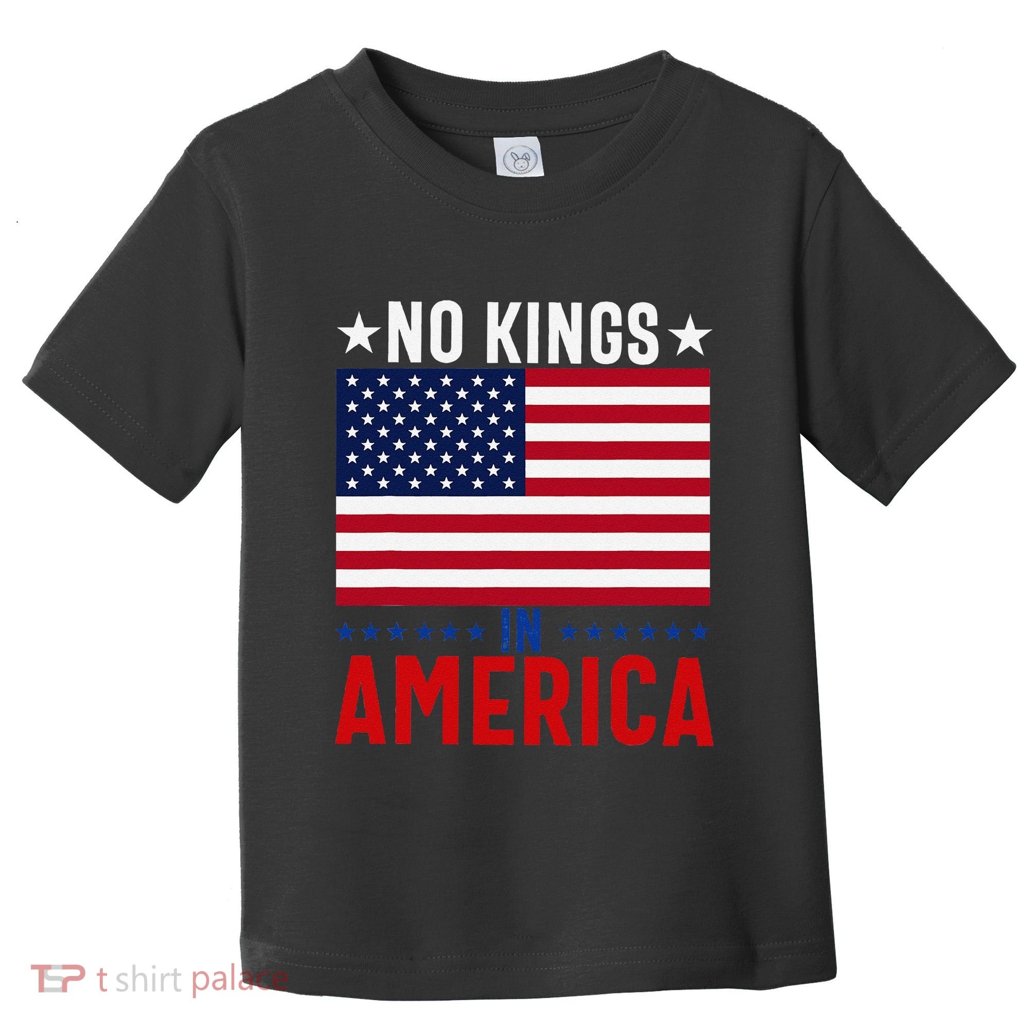 No Kings In America Flag Protest Save Democracy Toddler T-Shirt