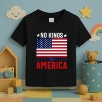 No Kings In America Flag Protest Save Democracy Toddler T-Shirt thumb 3