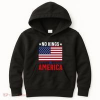 No Kings In America Flag Protest Save Democracy Kids Hoodie thumb 0