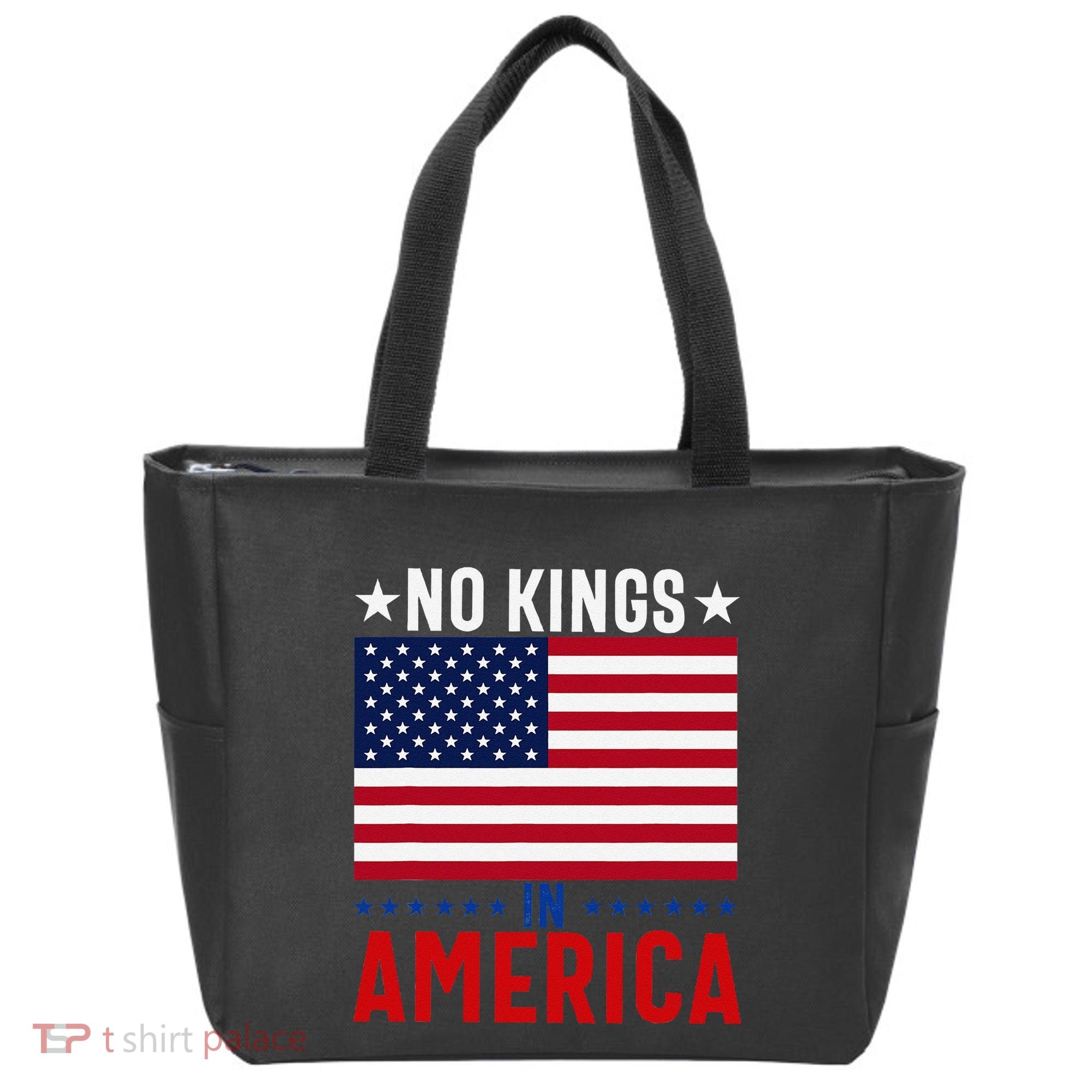 No Kings In America Flag Protest Save Democracy Tote Bag