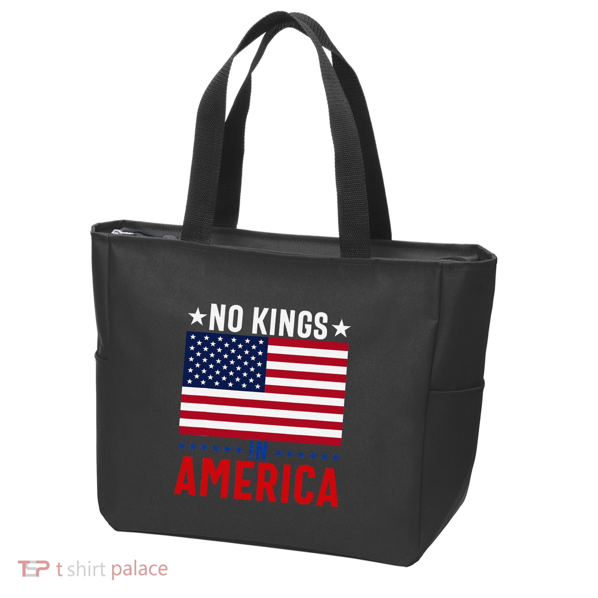 No Kings In America Flag Protest Save Democracy Tote Bag