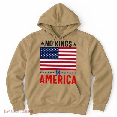 No Kings In America Flag Protest Save Democracy Hoodie