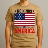 No Kings In America Flag Protest Save Democracy T-Shirt thumb 3