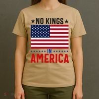 No Kings In America Flag Protest Save Democracy T-Shirt thumb 4