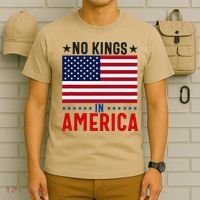 No Kings In America Flag Protest Save Democracy T-Shirt thumb 6