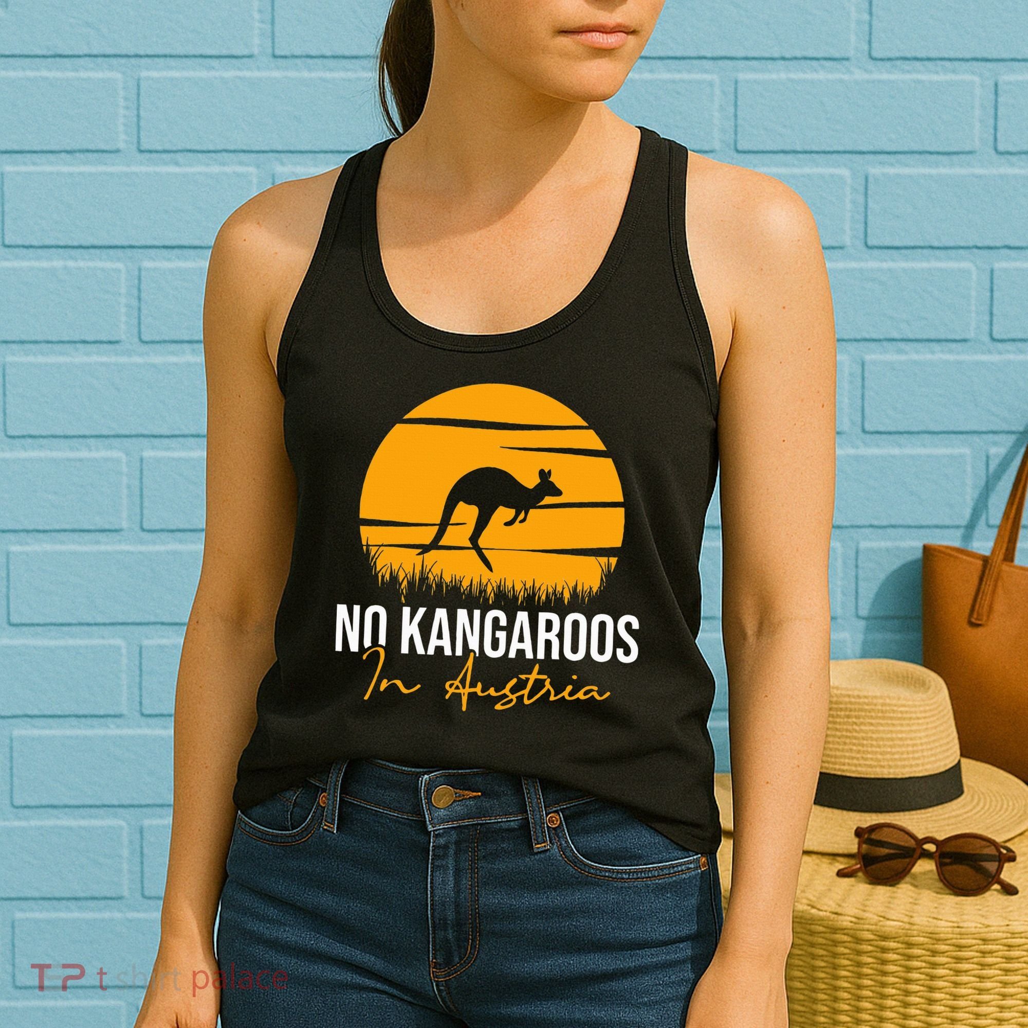 No Kangaroos In Austria Kangaroo Animal Lover Wildlife Women's Tank Top