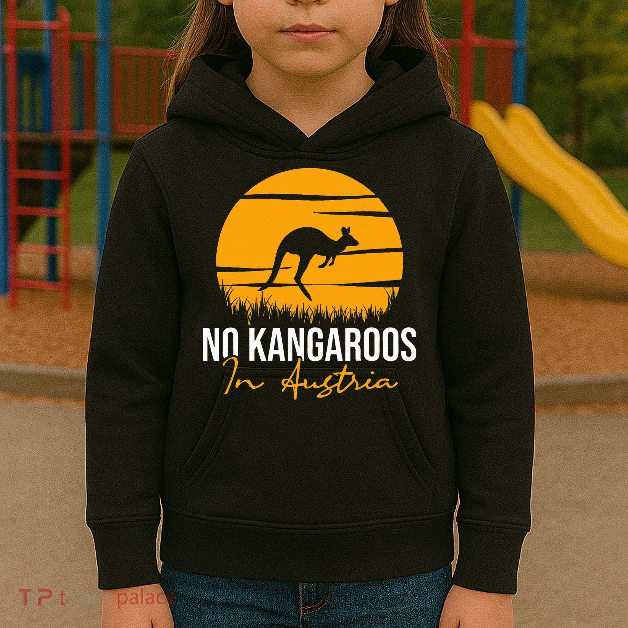 No Kangaroos In Austria Kangaroo Animal Lover Wildlife Kids Hoodie
