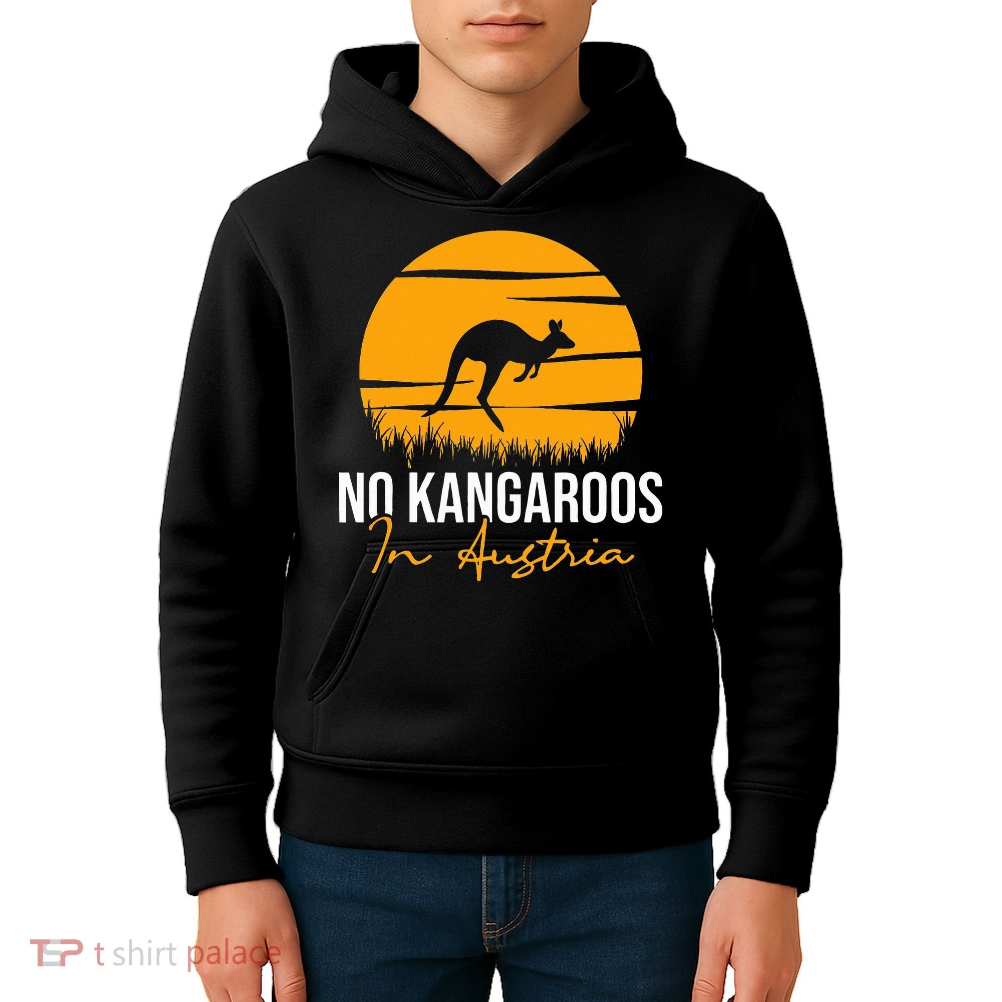 No Kangaroos In Austria Kangaroo Animal Lover Wildlife Kids Hoodie