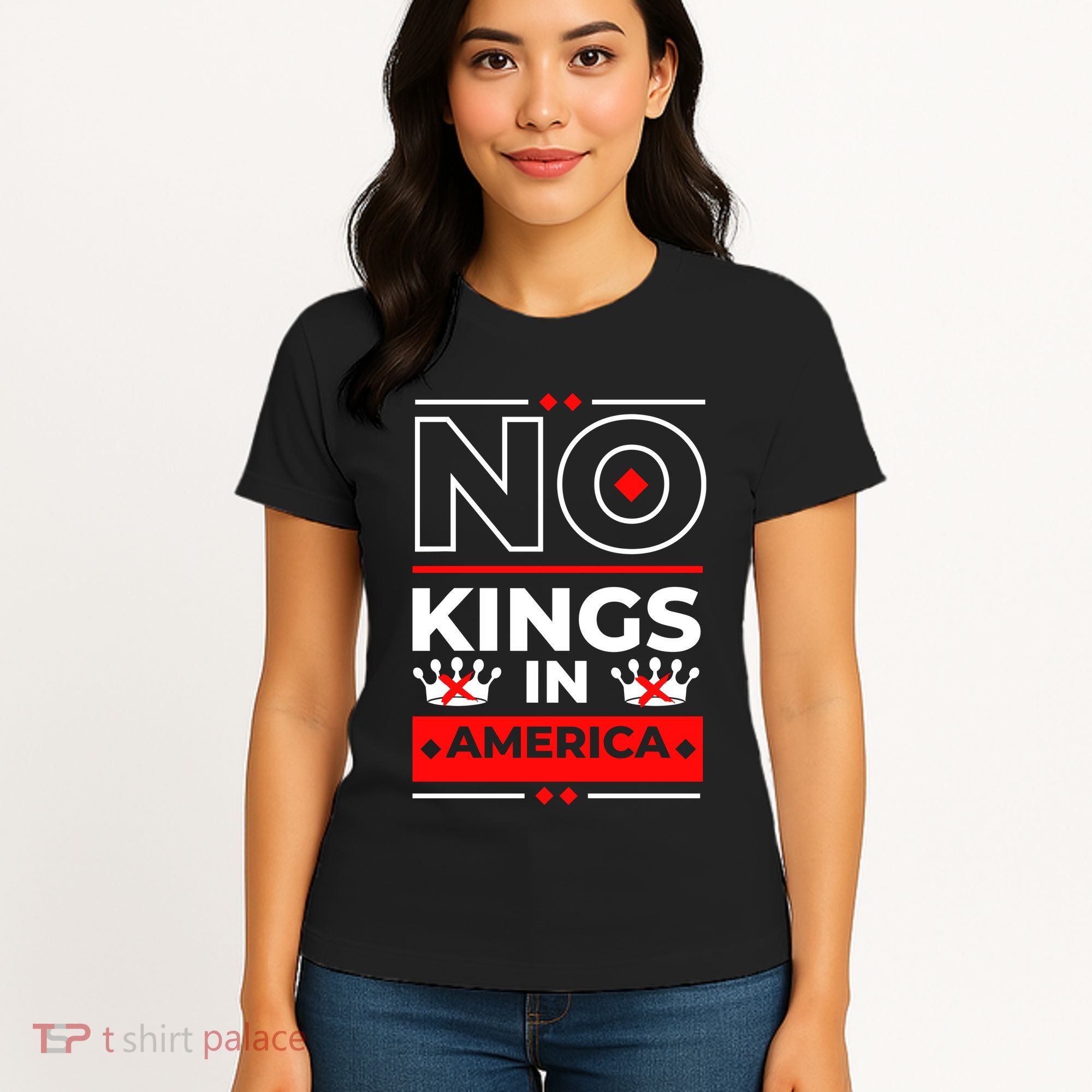 No Kings In America Democracy Court Ruling Saying Women's T-Shirt